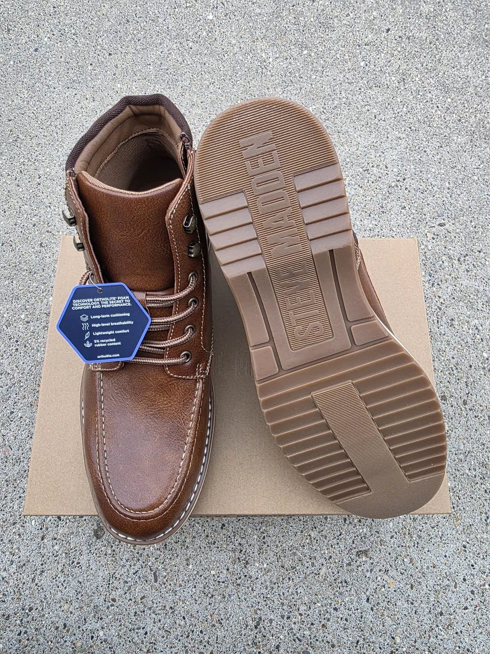 Steve Madden Ortholite  Leather Lace-Up Boots Men Size 11